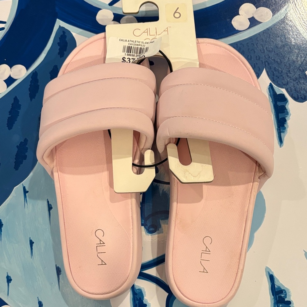 NWT CALIA Women's Pink Slide Sandals 6